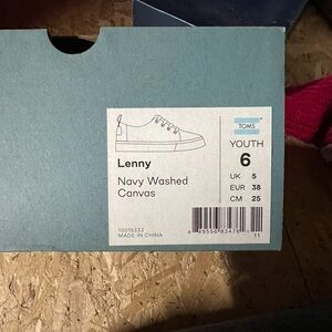 Toms Youth Navy Canvas Sneakers